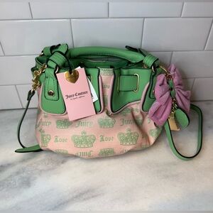 Viral Juicy Couture pink diamond/retro green, juicy fan club xbody Bag 🎀 NWT